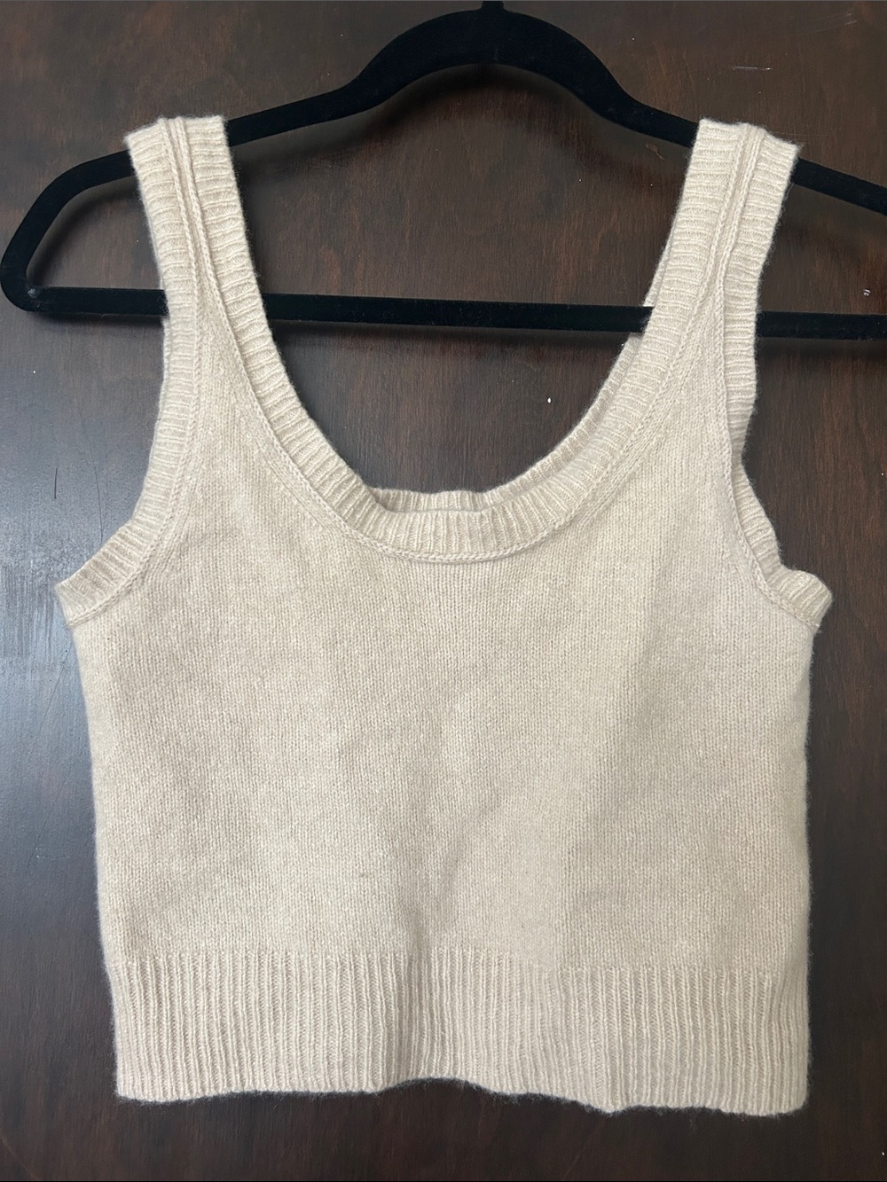 Madewell cashmere Cream Tank Top - Soft Rib Trim